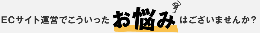 ECサイト運営でこういったお悩みはございませんか？